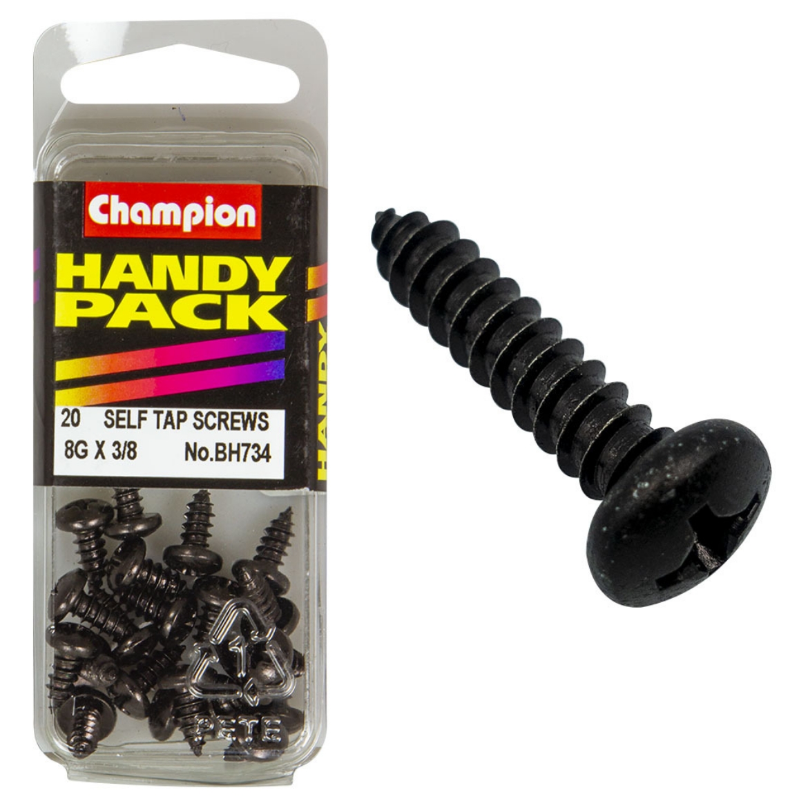 Picture of Handy Pk Self Tap Screw Blk Zinc 8g x 3/8 CST (Pkt.20)