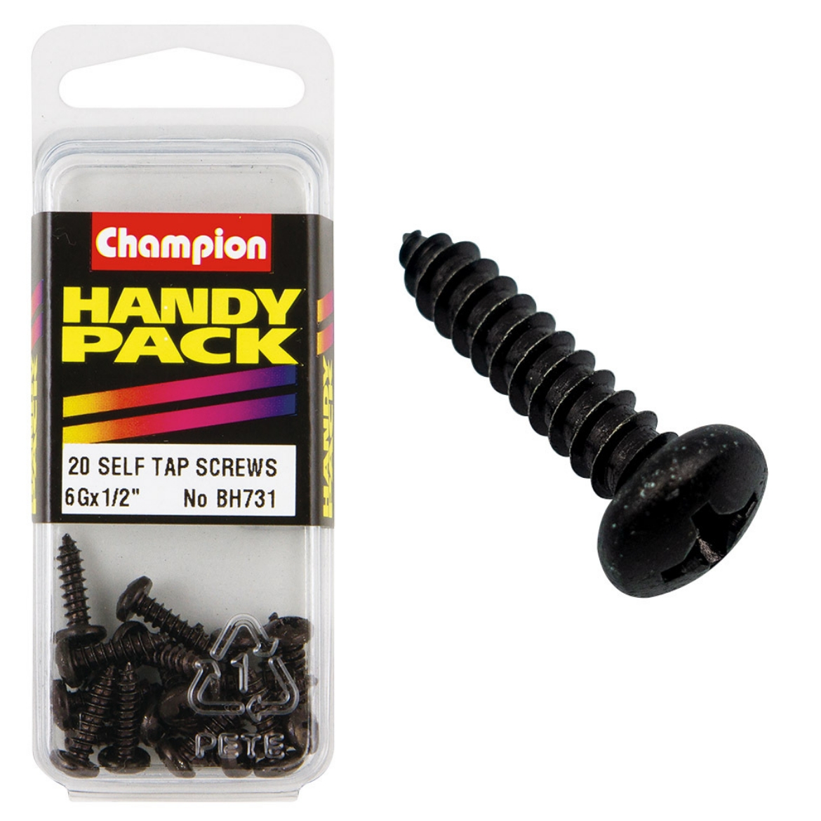 Picture of Handy Pk Self Tap Screw Blk Zinc 6g x 1/2 CST (Pkt.20)