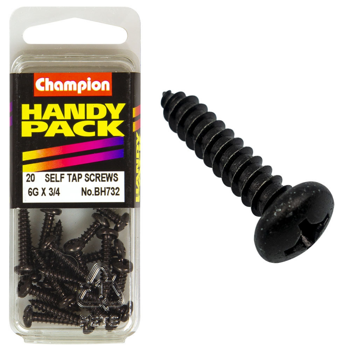 Picture of Handy Pk Self Tap Screw Blk Zinc 6g x 3/4 CST (Pkt.20)