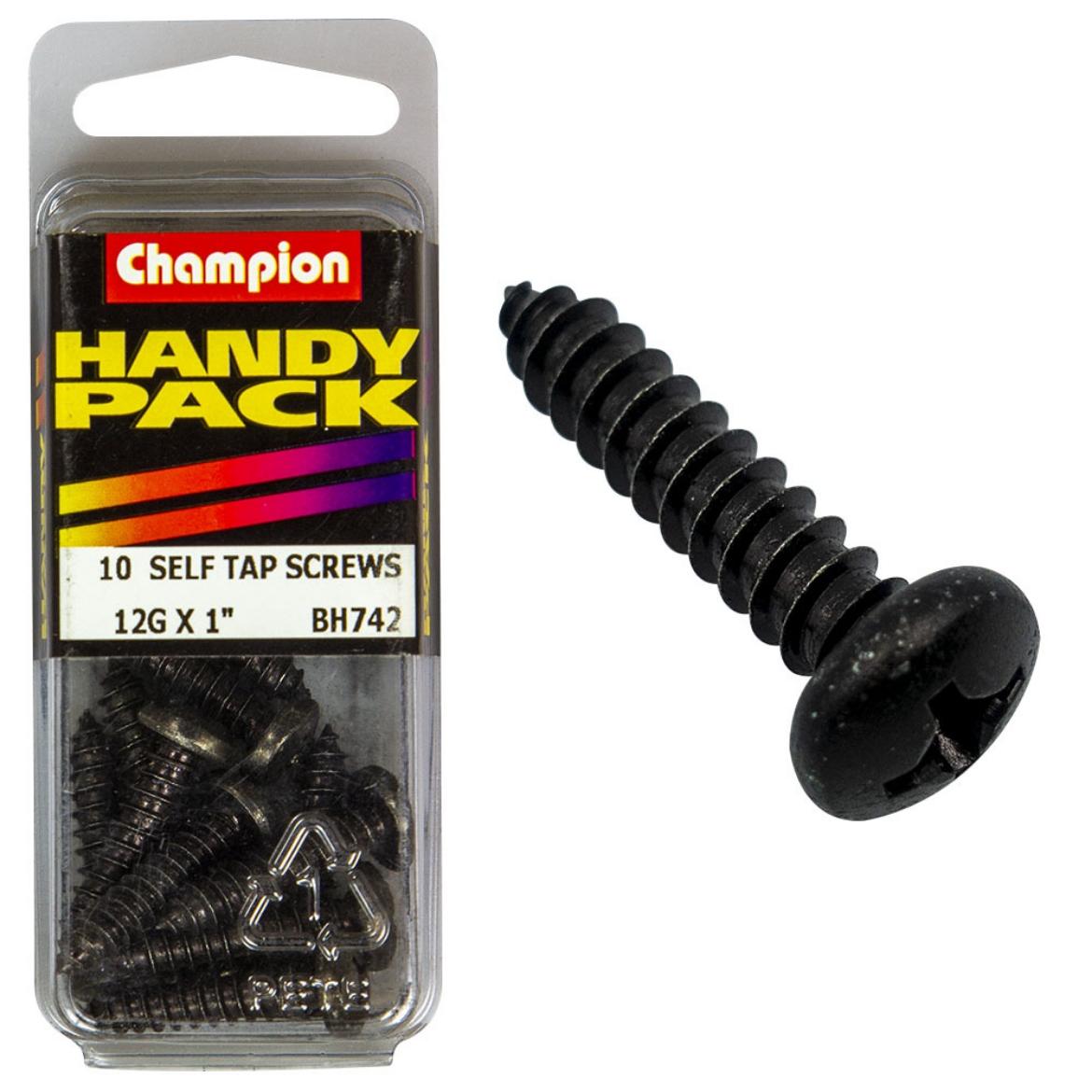 Picture of Handy Pk Self Tap Screw Blk Zinc 12g x 1 CST (Pkt.10)