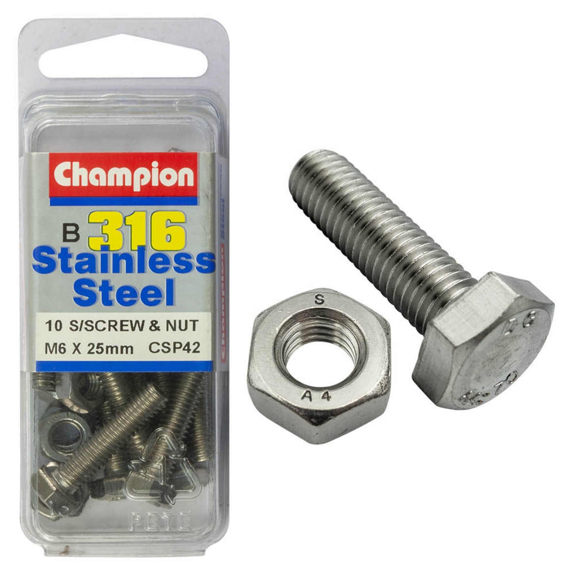 Picture of SET SCREWS & NUTS  6 x 25 (Pkt.10)