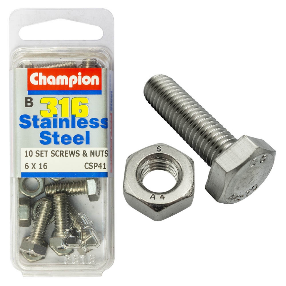 Picture of SET SCREWS & NUTS  6 x 16 (Pkt.10)