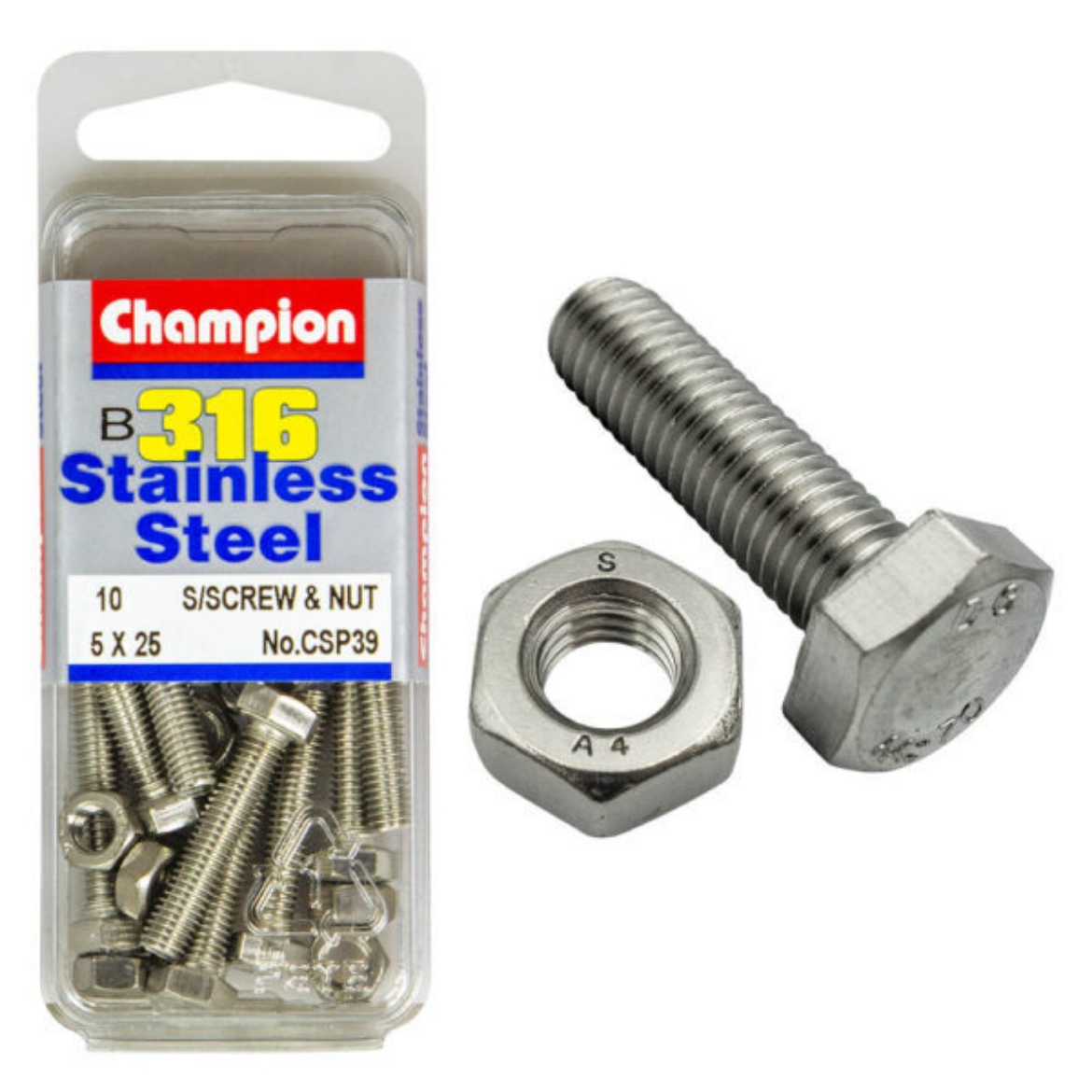 Picture of SET SCREWS & NUTS  5 x 25 (Pkt.10)