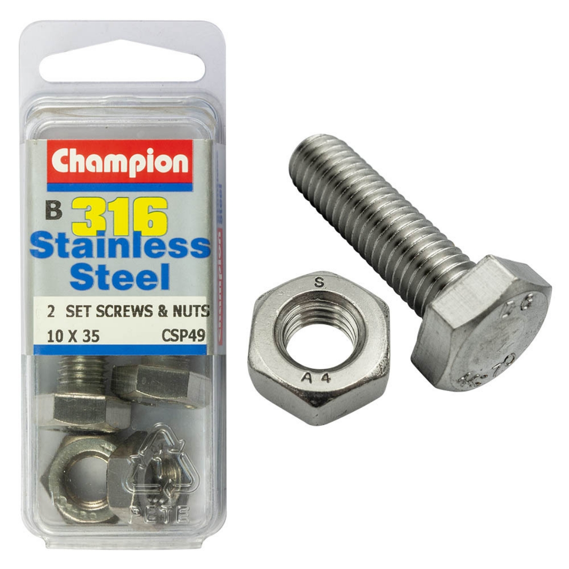 Picture of SET SCREWS & NUTS  10 x 35 (Pkt.2)