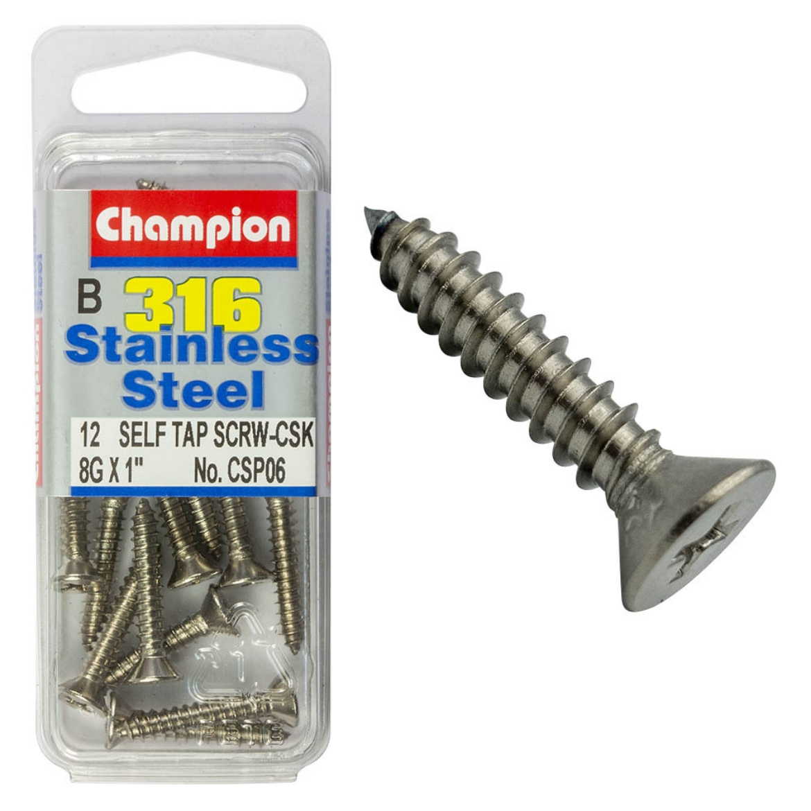 Picture of SELF TAPP SCREWS-CSK 8G x 1 (Pkt.12)