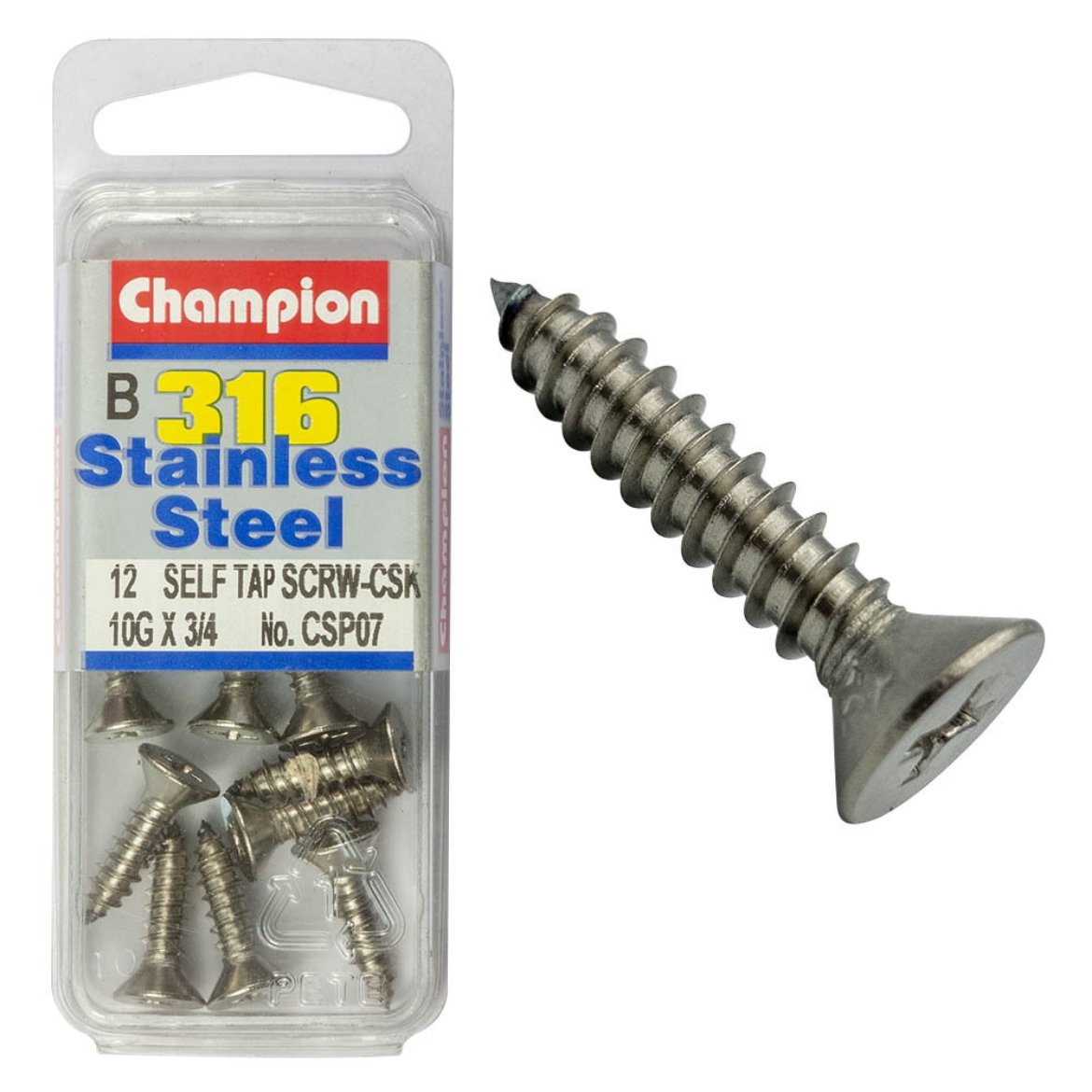 Picture of SELF TAPP SCREWS-CSK 10G x 3/4 (Pkt.12)