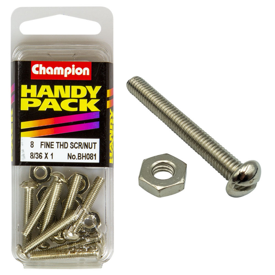 Picture of Handy Pk Fine Thread Screw/Nut 8/36x1 CFT (Pkt.8)