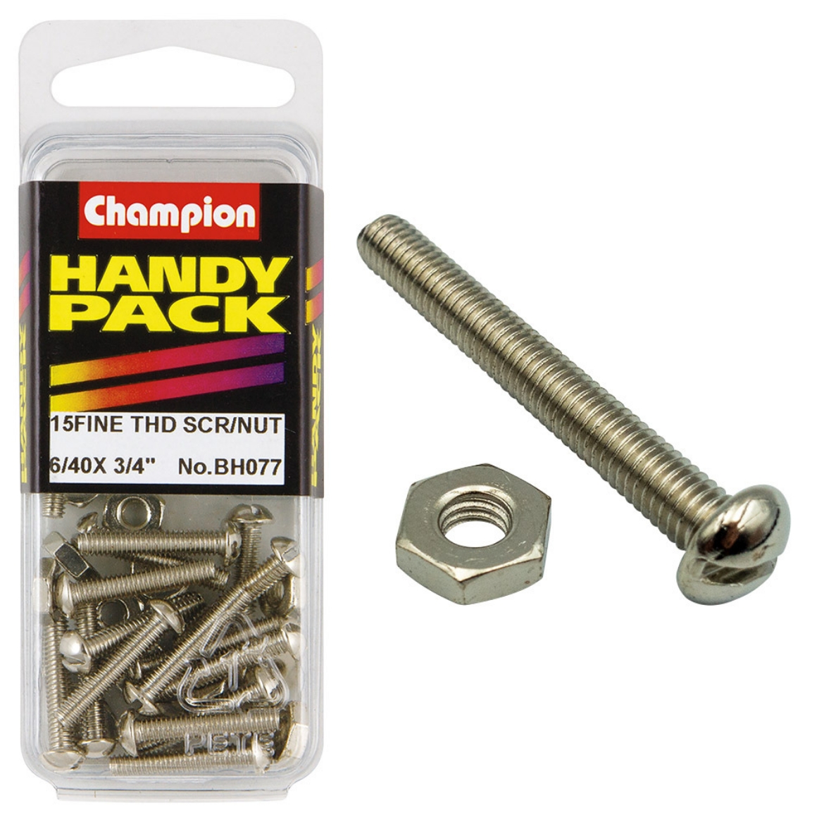 Picture of Handy Pk Fine Thread Screw/Nut 6/40x3/4 CFT (Pkt.15)