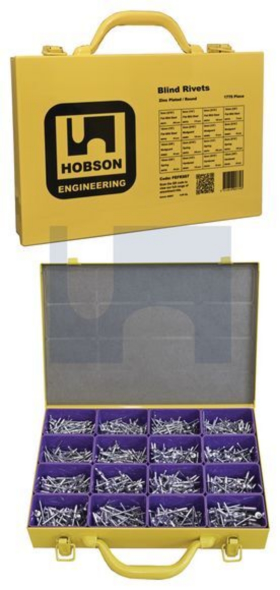 Picture of HOBSON RIVET 3.2-4.8 DOME HEAD, ALUMINIUM STEEL ASSORTMENT KIT