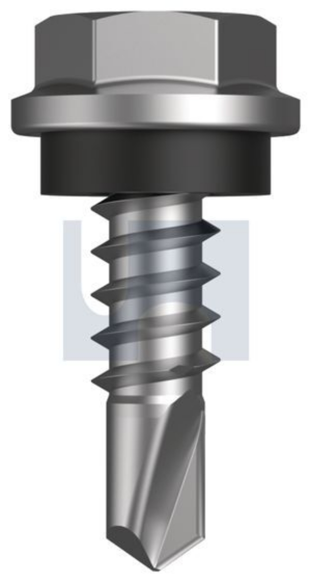 Picture of Metal Self Drilling Screws Flanged Hex w/-Seal CL4: #10-16 x 16