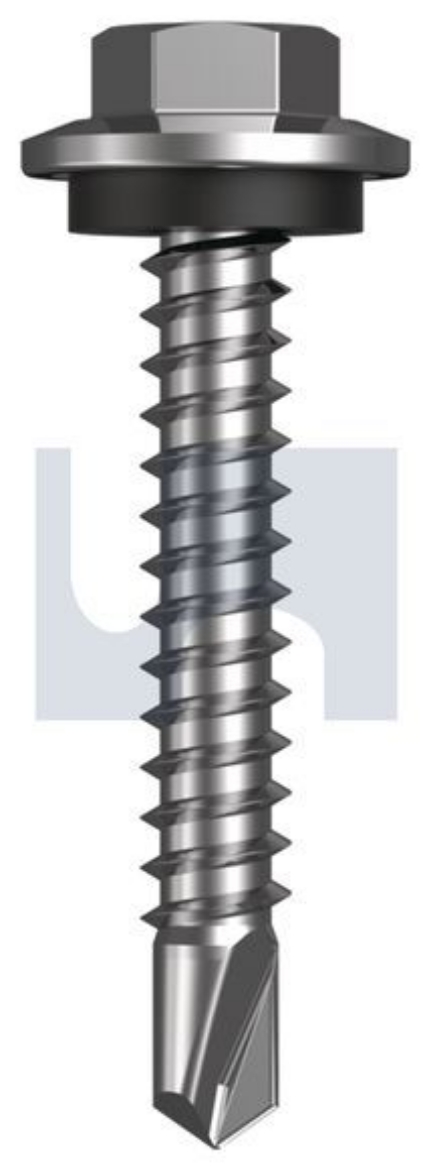 Picture of Metal Self Drilling Screws Flanged Hex w/-Seal CL4: #12-14 x 35