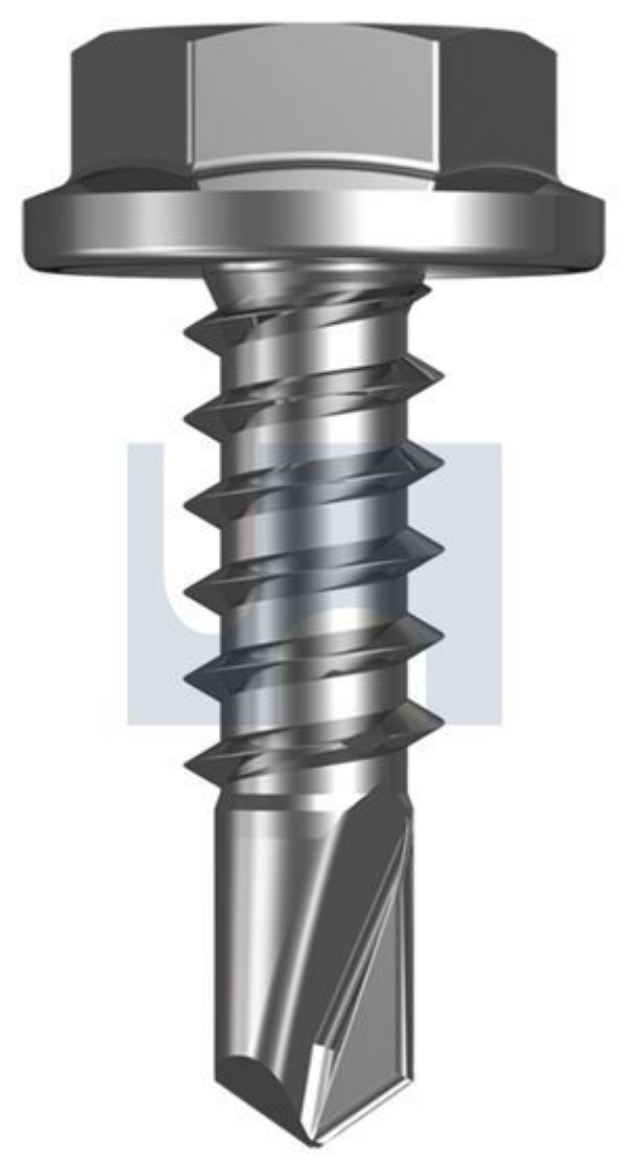 Picture of Metal Self Drilling Screws Flanged Hex, Zinc Yellow: #10-16 x 16