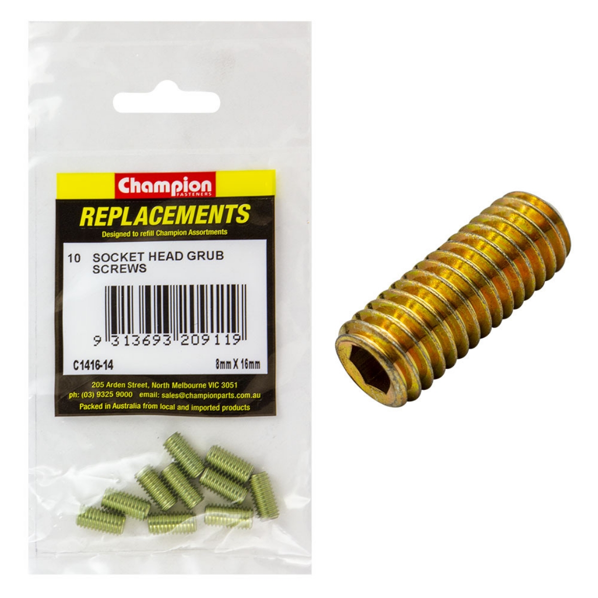 Picture of 8mm x 16mm MET GRUB SCREWS (Pkt.14)