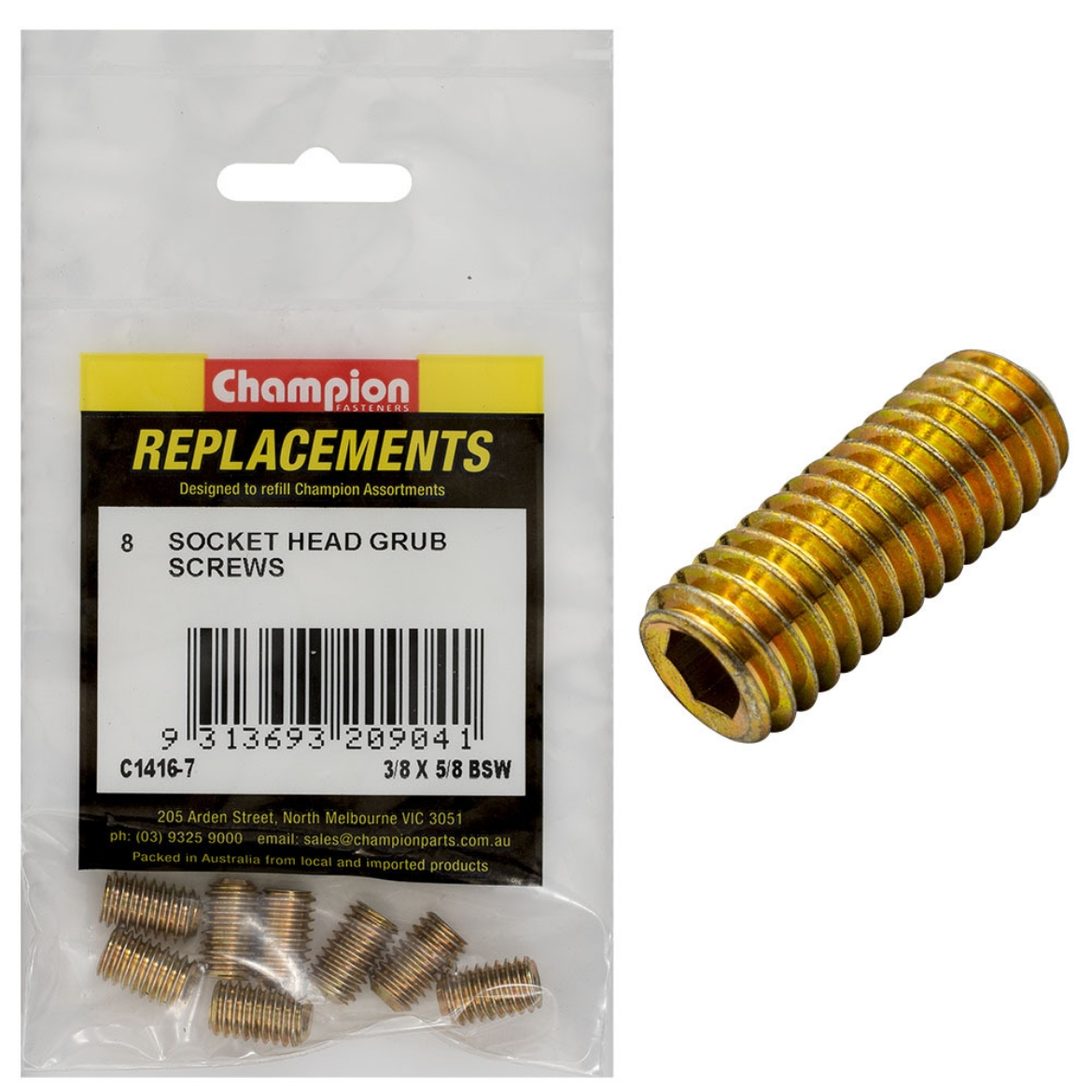 Picture of 3/8 x 5/8 BSW GRUB SCREWS (Pkt.8)