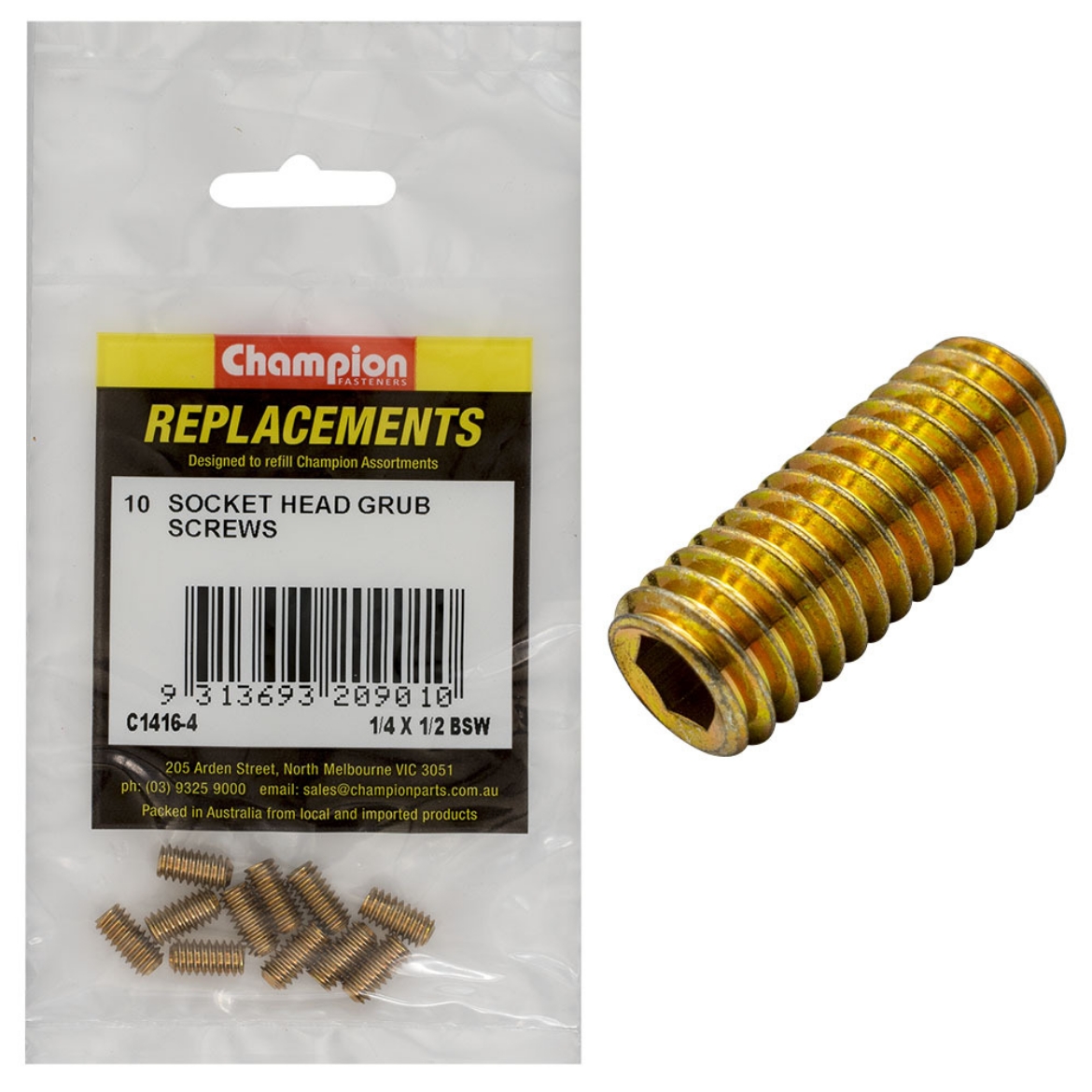 Picture of 1/4 x 1/2 BSW GRUB SCREWS (Pkt.10)
