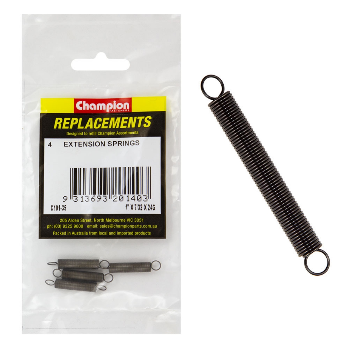 Picture of 1 x 7/32 EXTENSION SPRING (Pkt.4)