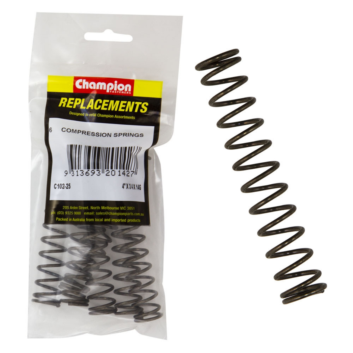C10225 4 x 3/4 COMPRESS SPRING (Pkt.6) The Boss Shop Queensland