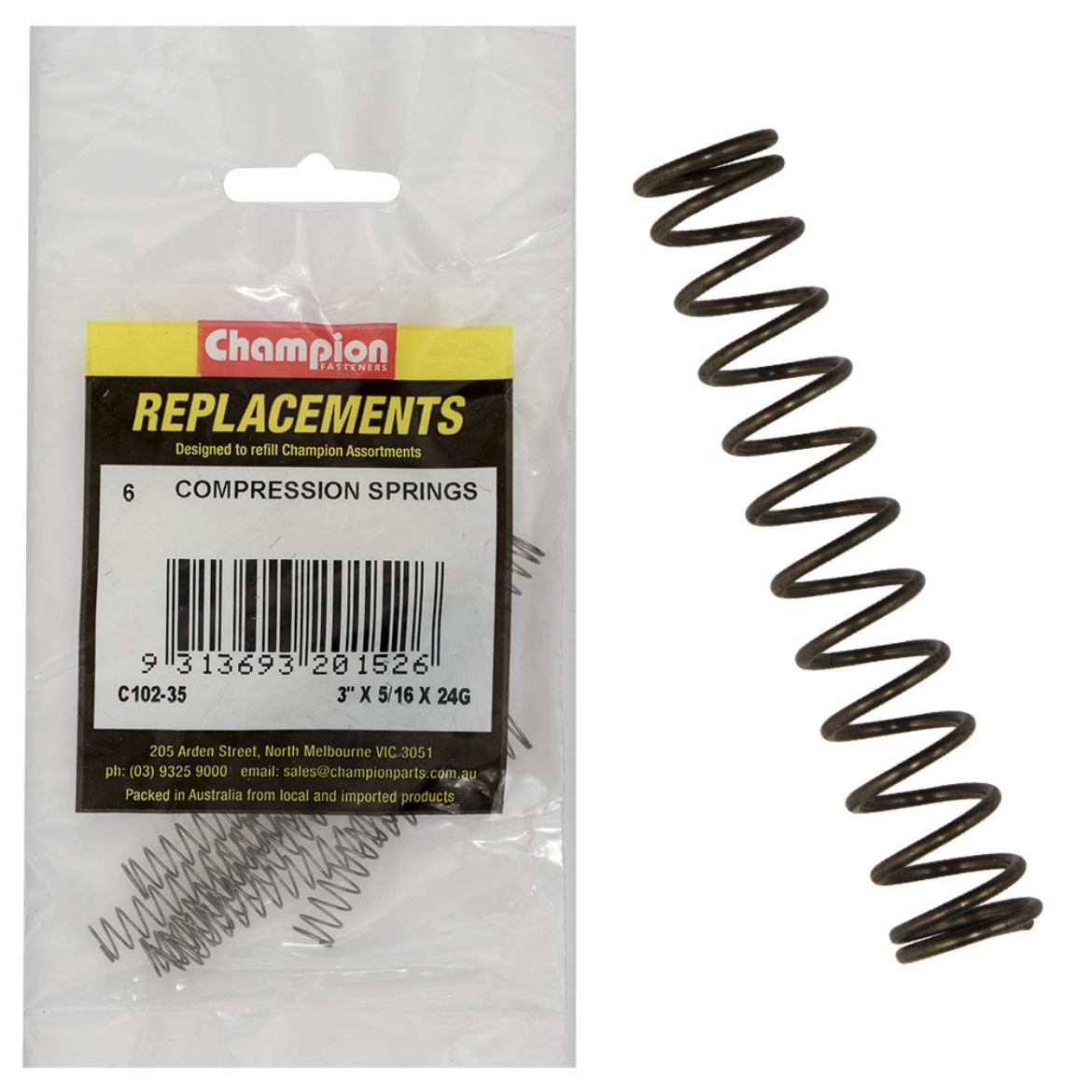 Picture of 3 x 5/16 COMPRESS SPRING (Pkt.6)