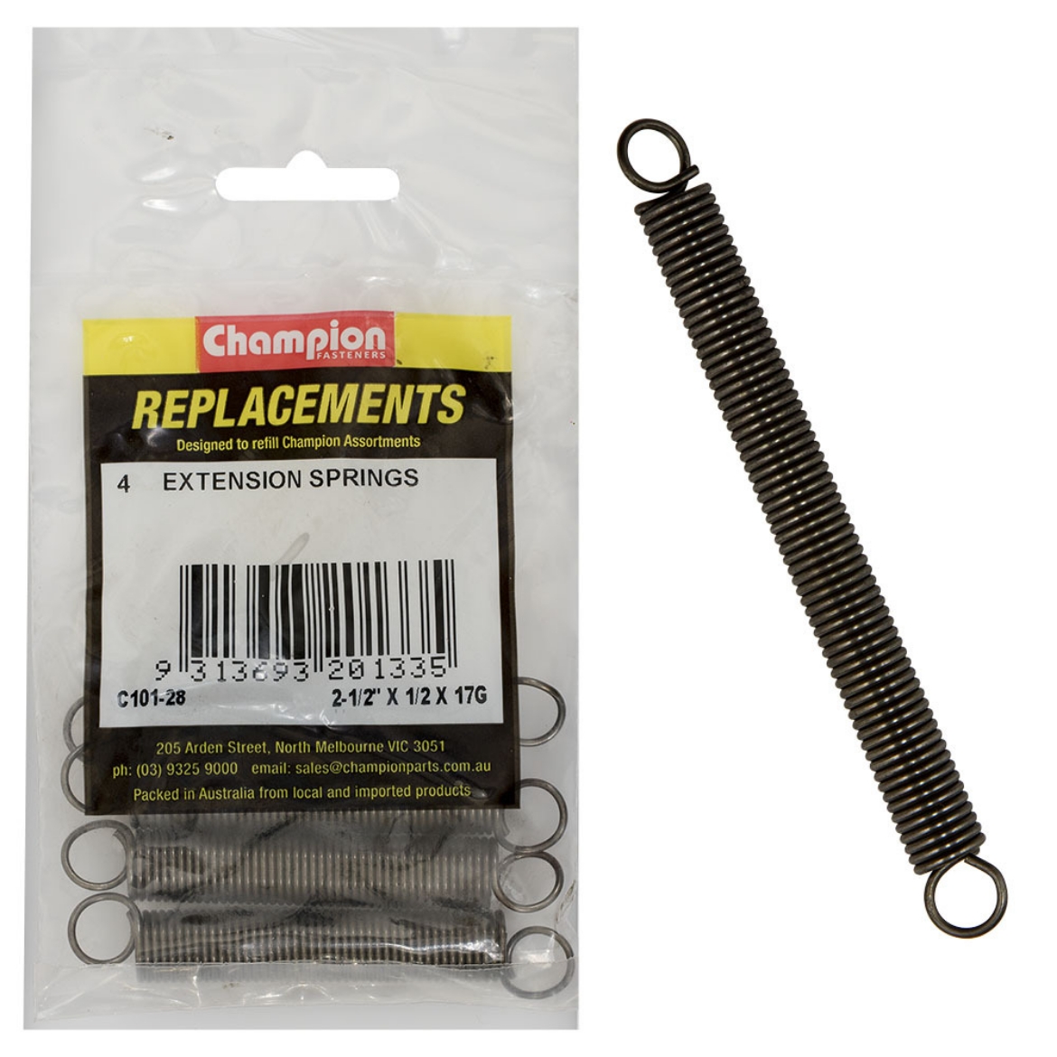 Picture of 1/2" X 2-1/2" EXTENSION SPRING (Pkt.4)