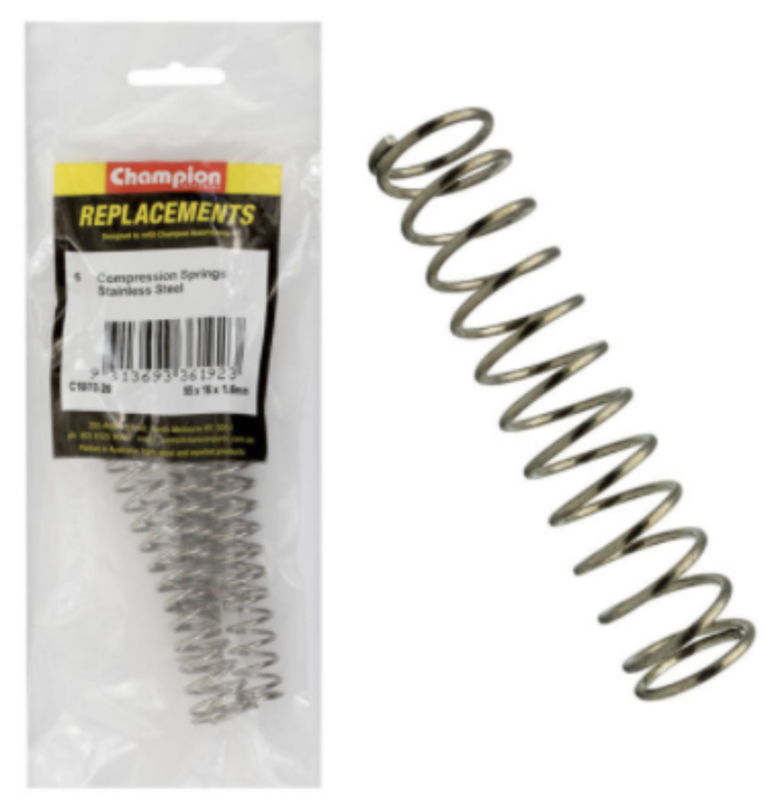 Picture of COMPRESSION SPRINGS STAINLESS STEEL - 95 L x 16 OD x 1.6mm - 316 (Pkt.6)