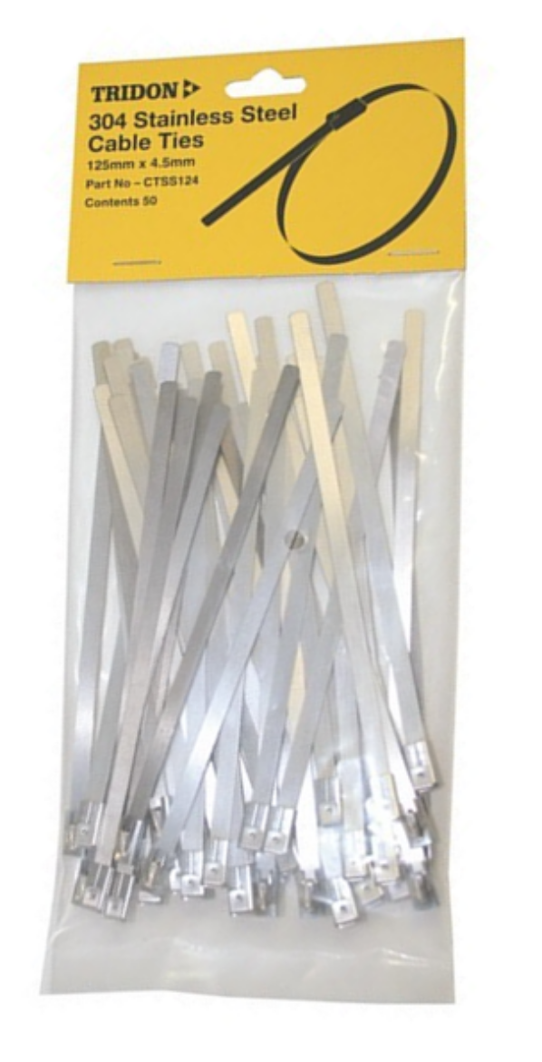 Picture of TRIDON CABLE TIE STAINLESS STEEL 300X4.5MM PKT.50