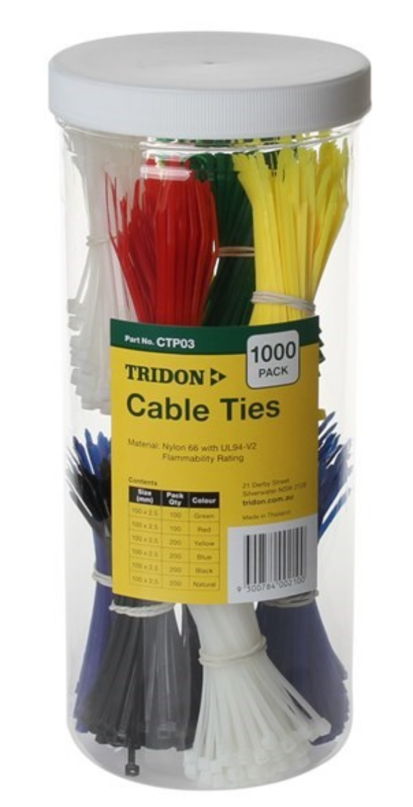 Picture of TRIDON CABLE TIE ASST 1000PCS