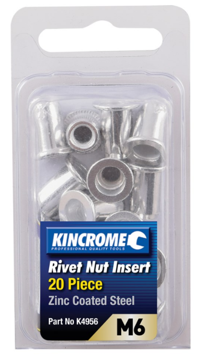 Picture of KINCROME Rivet Nut Insert M6 (Zinc Coated Steel) - 20 Pack