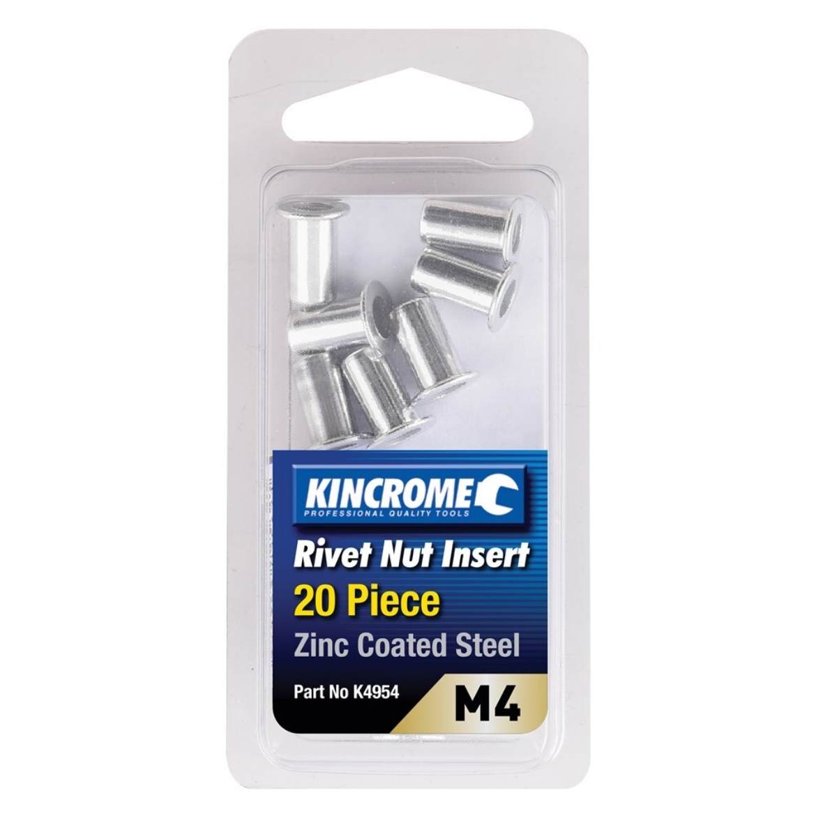 Picture of KINCROME Rivet Nut Insert M4 (Zinc Coated Steel) - 20 Pack