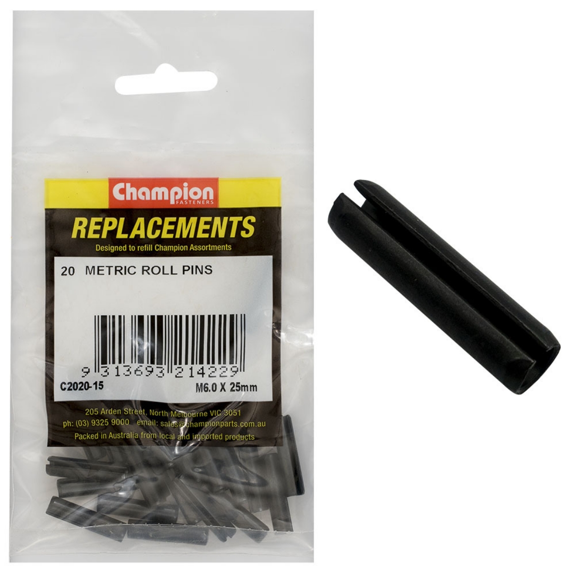 Picture of 6.0 x 25 METRIC ROLL PINS (Pkt.20)