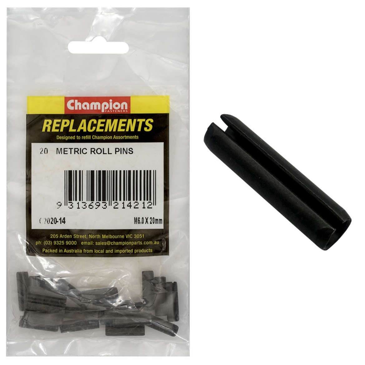 Picture of 6.0 x 20 METRIC ROLL PINS (Pkt.20)