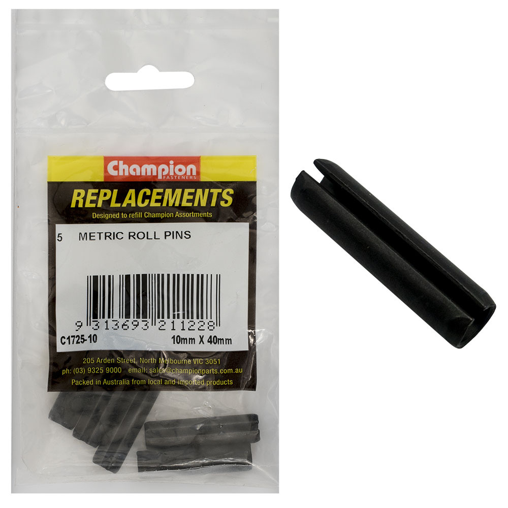 C172510 10.0 x 40mm Metric Roll Pins (Pkt.5) The Boss Shop