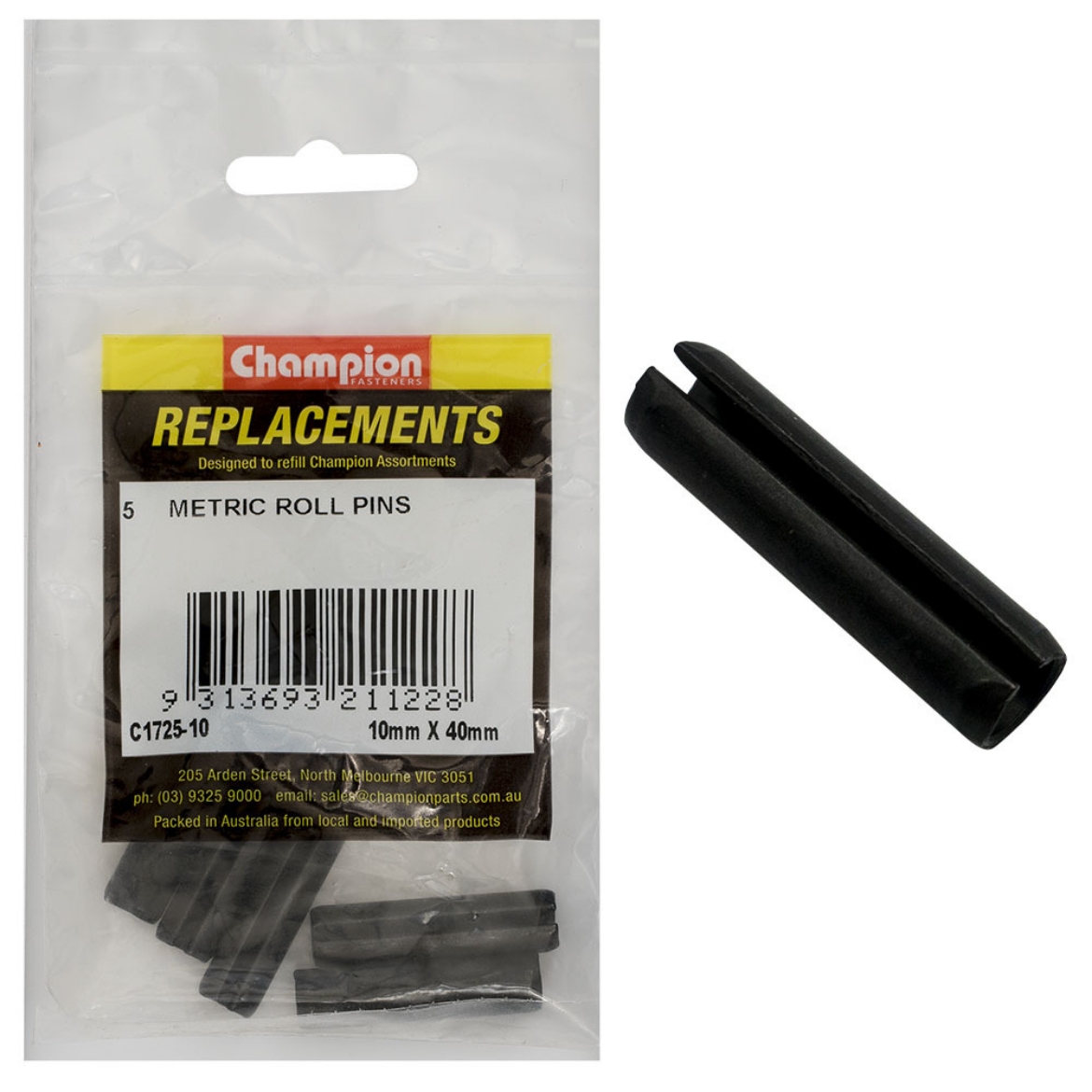 Picture of 10.0 x 40mm Metric Roll Pins (Pkt.5)