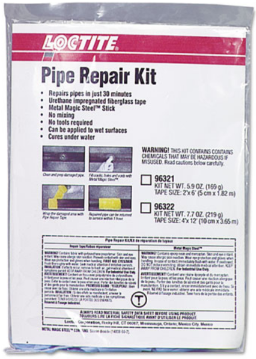 96321LOC LOCTITE PIPE REPAIR KIT SMALL 50MM X 1.8M (50701.8M) The