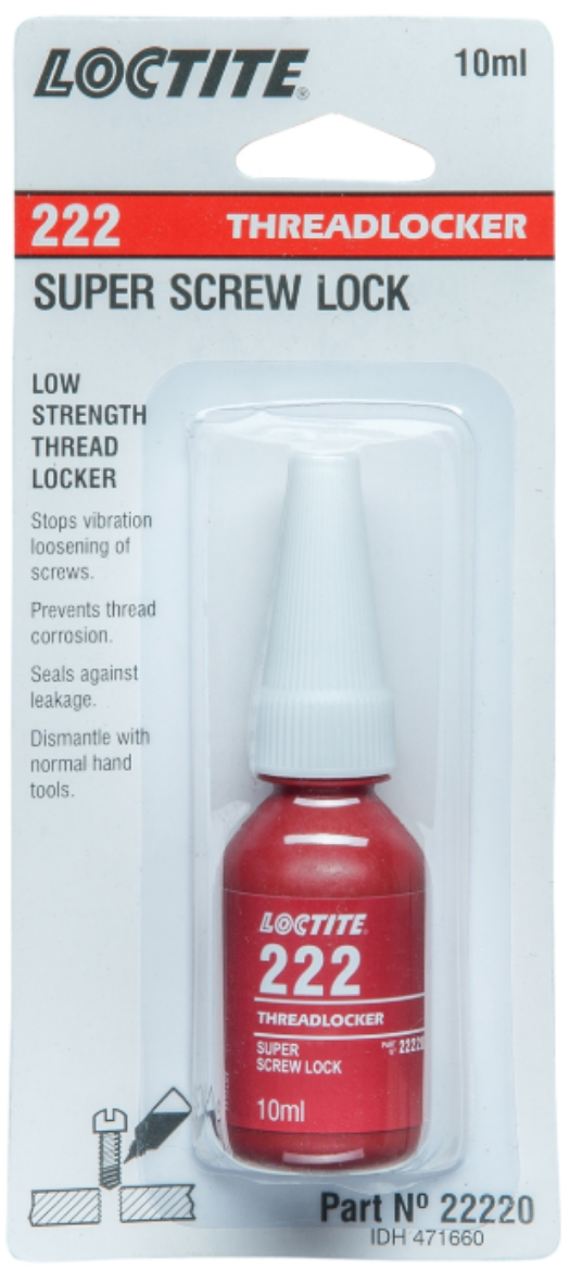 22210ML LOCTITE 222 10ML THREADLOCK LOW STRENGTH (22220) The Boss