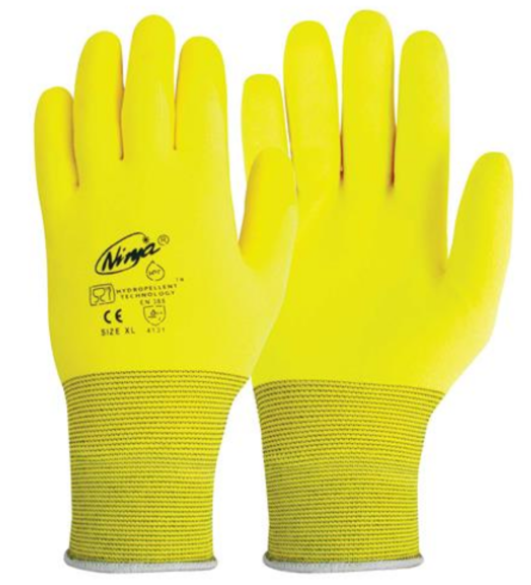 Picture of Glove Ninja HPT GripX Fluro Yellow Size Extra Large