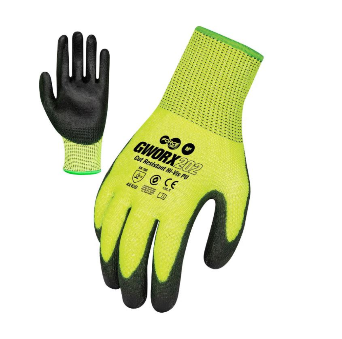 Picture of Force360 Hi Vis Cut Resistant PU Glove (Cut Level C) Medium