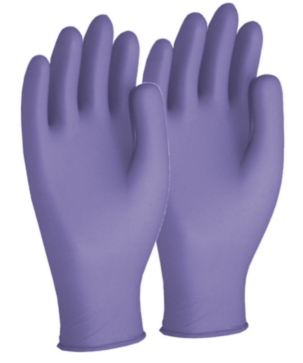 Picture of Glove Disposable Nitrile 3.5g 245mm Box of 200 Purple Blue Size Large