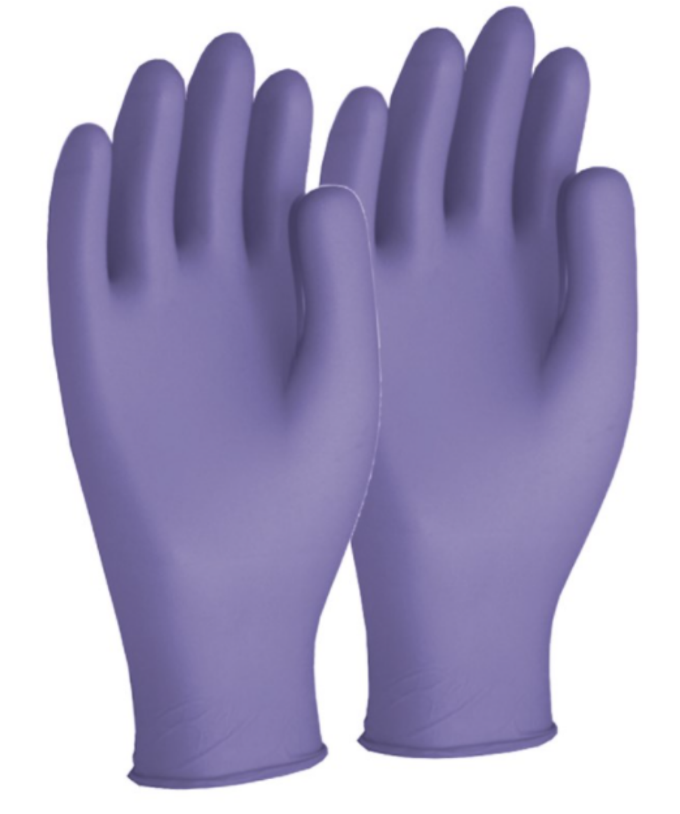 Picture of Box of 200 Purple Glove Disposable Nitrile 245mm Size M