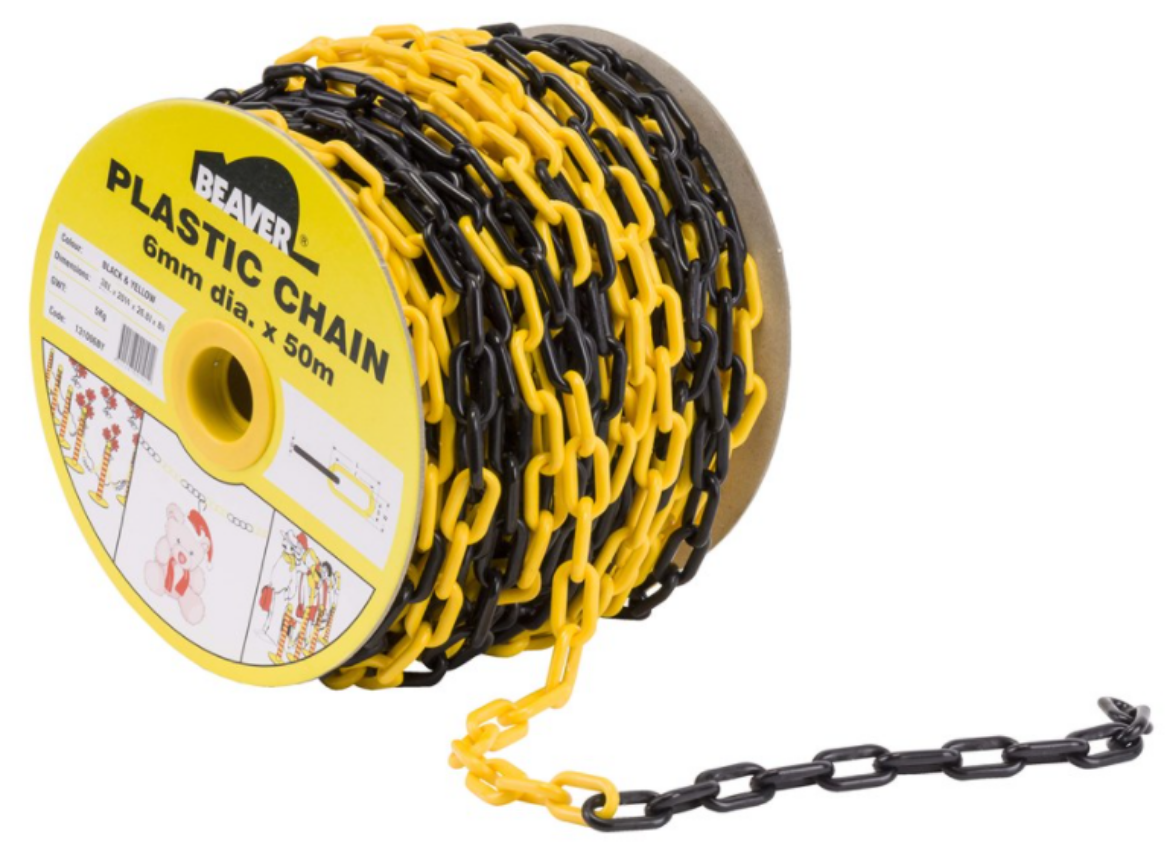 Picture of 6mm Plastic Chainx50Mtr B&Y 38mml X 12mmw X 26.8I X 10S