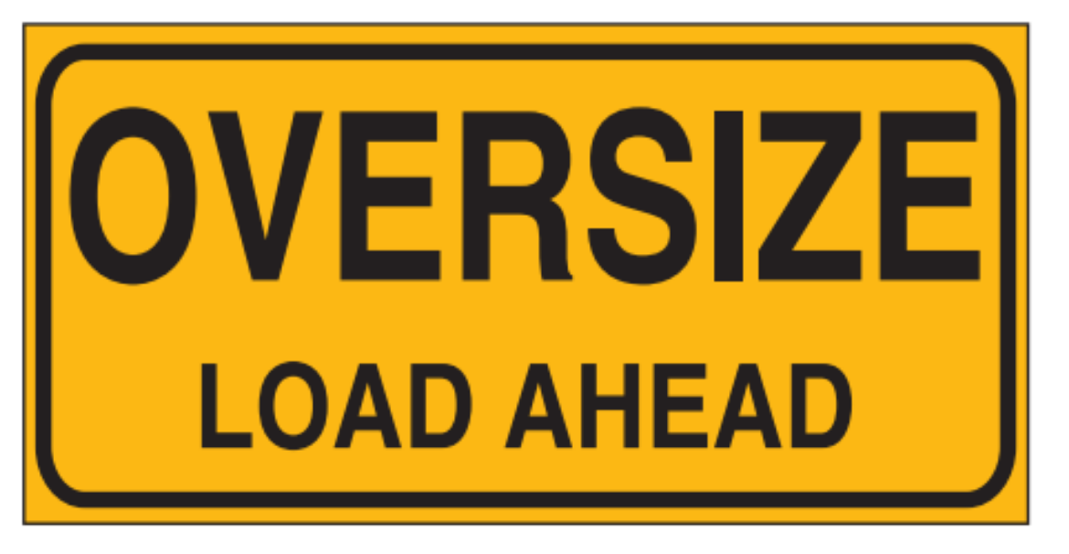 Picture of PILOT OVERSIZE LOAD AHEAD SIGN 1200 x 600mm ALUMINIUM