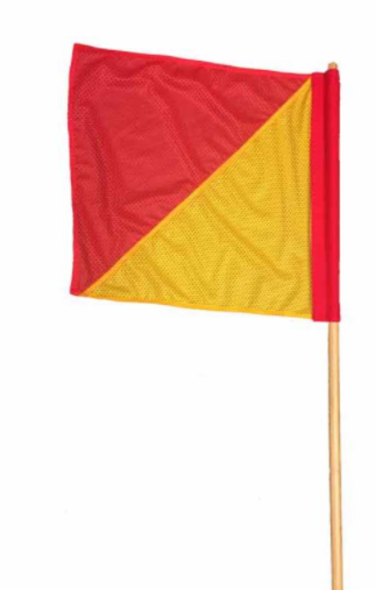 Picture of RED/YELLOW MESH FLAGS 450X450MM (W/- WOODEN POLE)