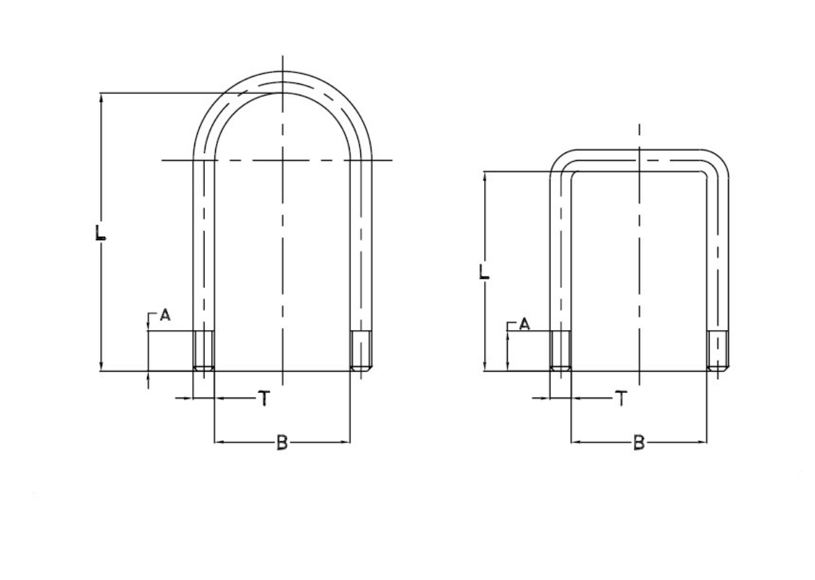 Picture of U BOLT 50MM ROUND 140MM/5-1/2"  1/2"BSW
