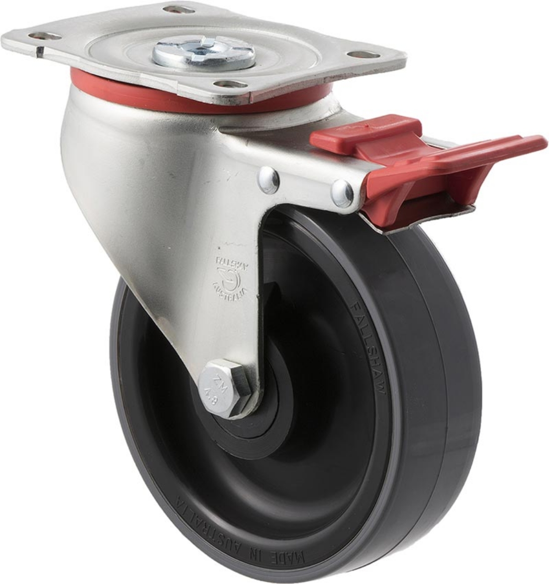 Picture of 125mm Diameter x 38mm Wide Polyurethane on Nylon Wheel - Hub Width: 45mm,  Bore diameter: 20mm,  Bore reduced to 10mm with bush,  Load capacity: 300Kg
