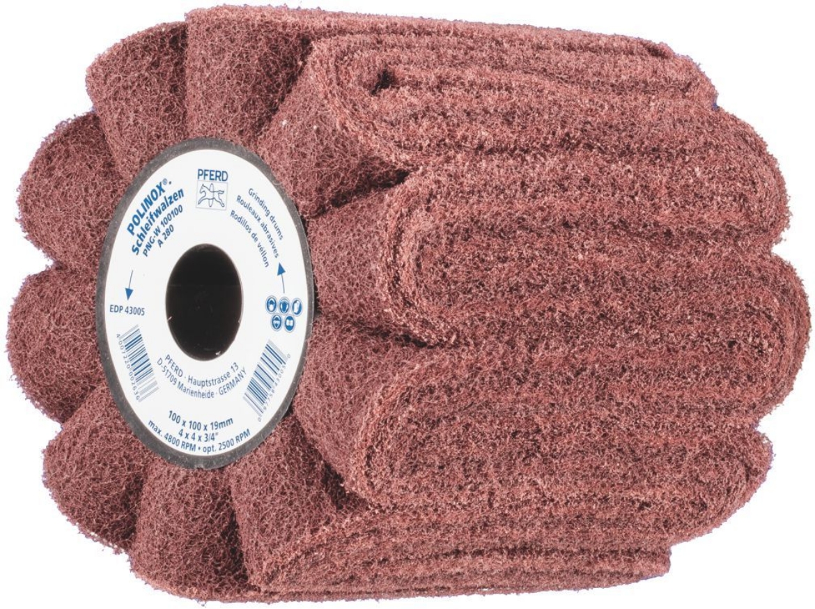 Picture of POLINOX DRUM ALUMINIUM OXIDE - SURFACE CONDITIONING PNG-W 100100 A 280 - 19MM KEYED BORE