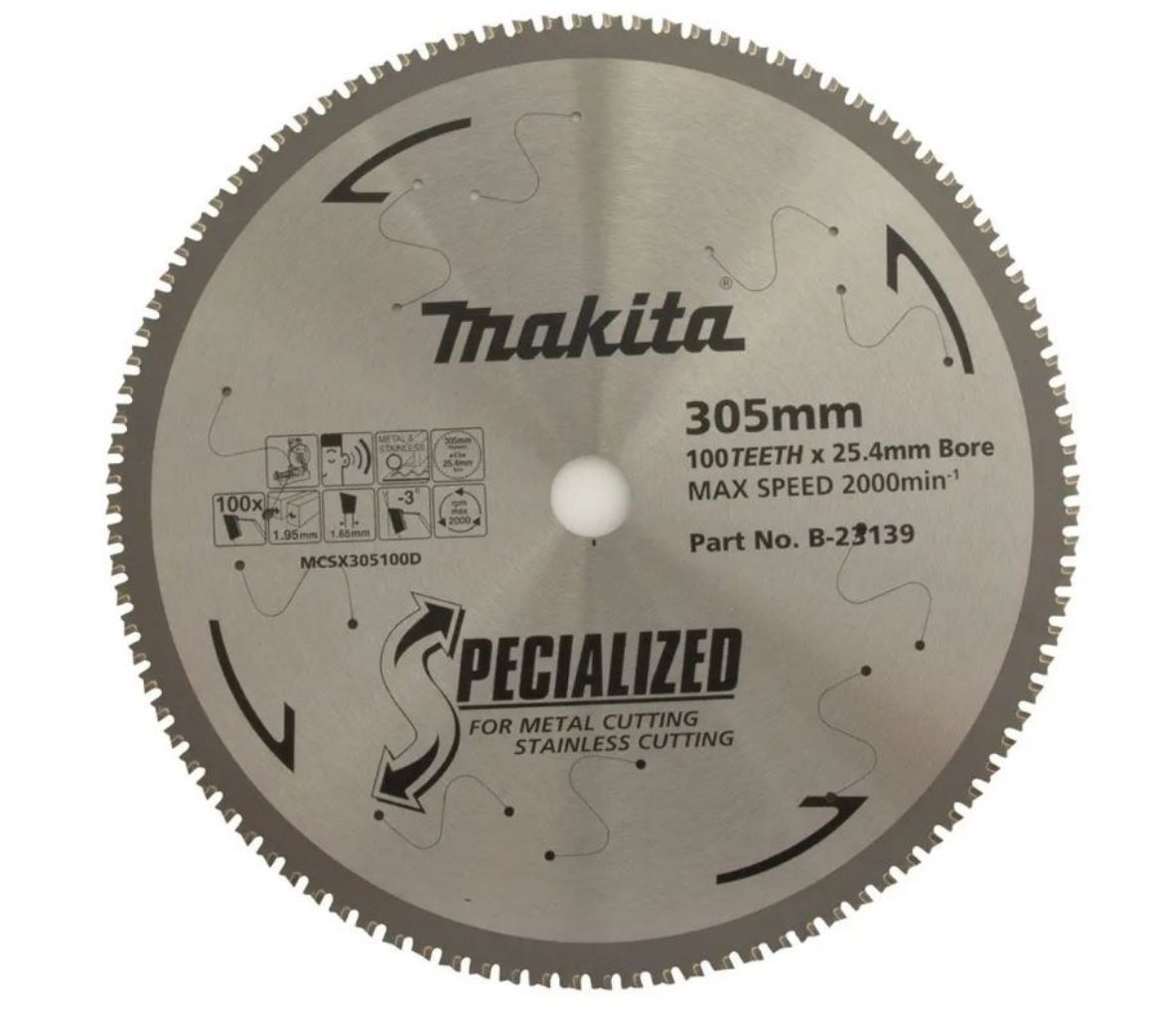 Picture of MAKITA 305MM 100T TCT CIRCULAR SAW BLADE FOR STAINLESS STEEL CUTTING - SPECIALIZED
