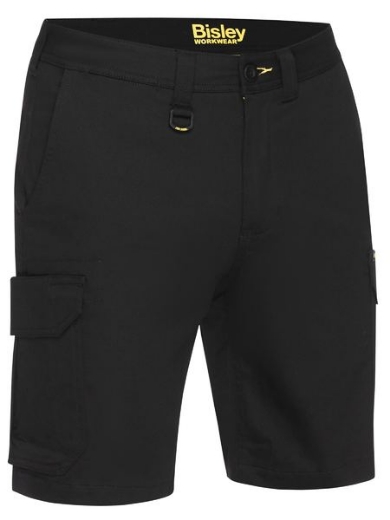 Picture of MENS 107 REG STRETCH COTTON DRILL CARGO SHORT BLK
