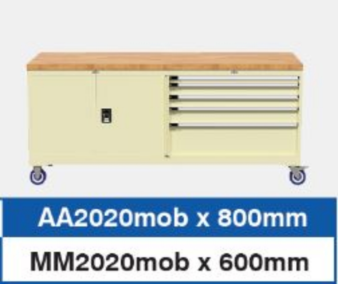 Picture of BAC Mobile Workstation with S/S Bench Top   ** All mobile workstations come with standard drawers & partitioning sets**