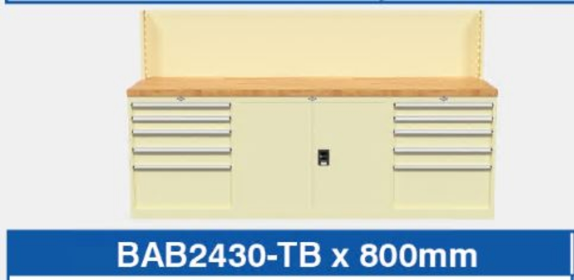 Picture of BAC WORKSTATION WITH EUROBEECH HARDWOOD - 2430mmL x 800mmD x 880mmH