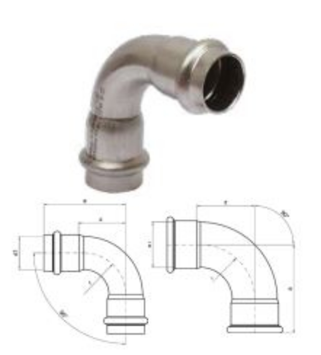 Picture of Tubepress 316L Stainless Steel F/F 90deg Elbow 15mm