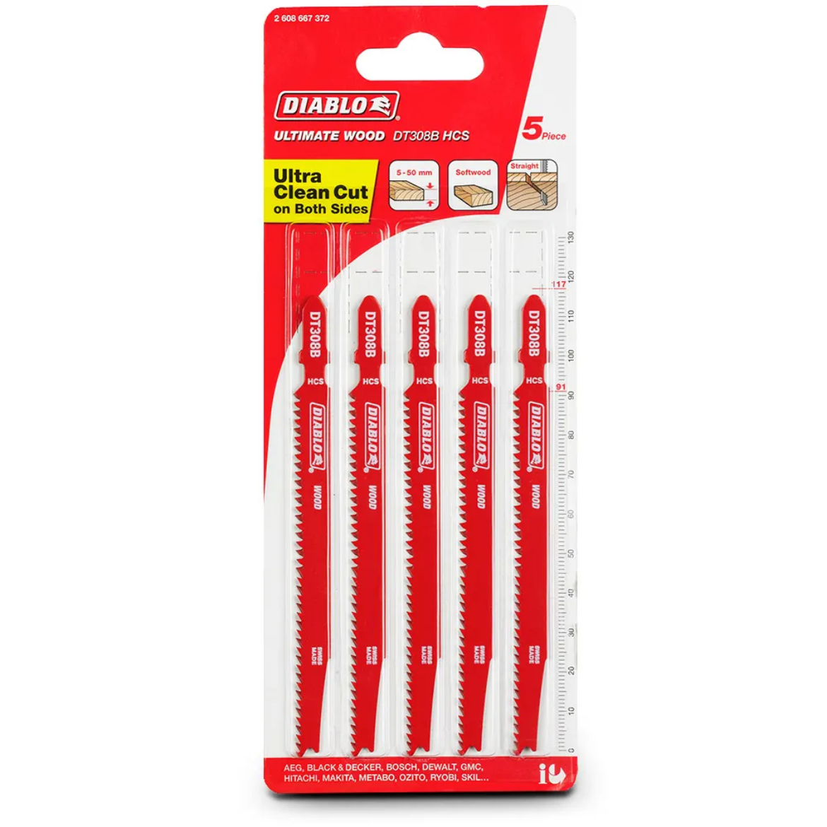 Picture of JIGSAW T-SHANK DIABLO ULTIMATE WOOD JIGSAW BLADE - 5 PACK